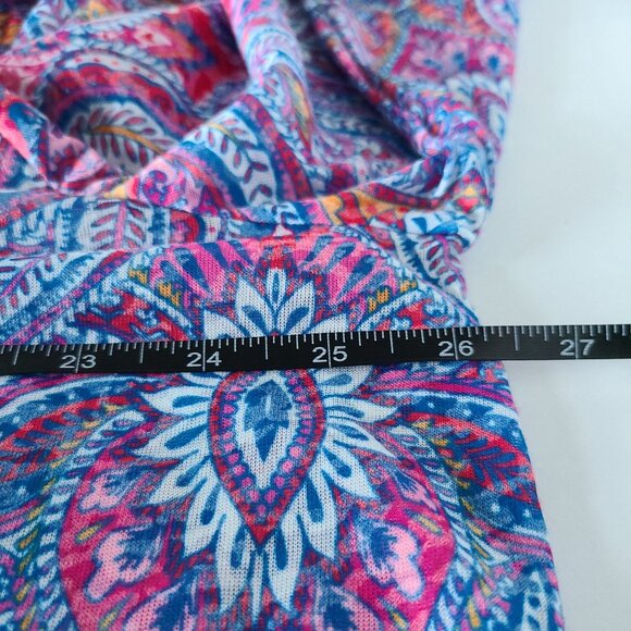 PLUS SIZE RUBY ROAD BRIGHT BLOOMS LACE TRIM PAISLEY BLOUSE SIZE 2X KEYHOLE NECK - Picture 10 of 14